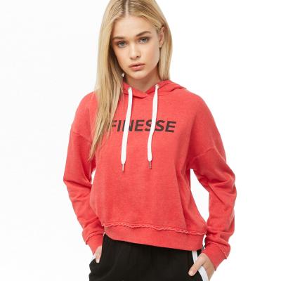 China Drop Oversized Flat Shoulder Drawstring Letter Print Sweatshirt Anti-wrinkle Women Hoodie Top Seam Hoodie Handsome for sale