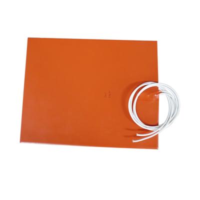 China Hotels 12v 24v Electric Flexible Heating Element Silicone Heater Mat For 3d Printer for sale