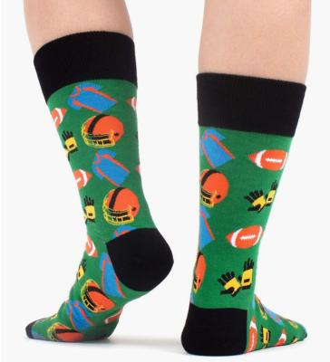 China Custom Funny Outdoor Sports Sports - Themed Design Cotton Crew Colorful Casual Socks For Teens Women Men for sale