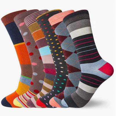 China Sporty Custom Men's Dress Crew Socks Argyle Colorful Cotton Novelty Casual Fun Happy Socks for sale