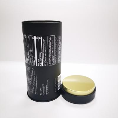 China Matte Black Round Plug Lid Tin Can For Coffee Bean Tea Packaging for sale