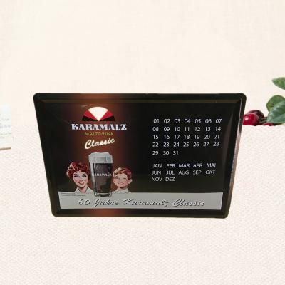 China 2018 High Quality Commercial Center Calendar Rectangle Tin Billboard With Support Tin Advertising Board for sale