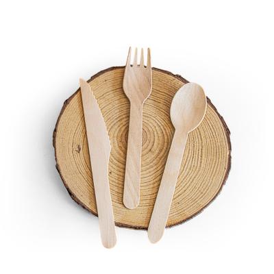 China Birch wood spoon/disposable biodegradable bulk forks/disposable knives wooden cutlery for sale