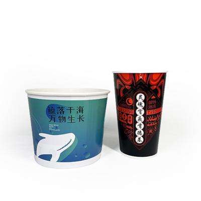 China Recycled Materials Logo Printed Food Fried Chicken Custom Disposable Paper Bucket With Lid for sale