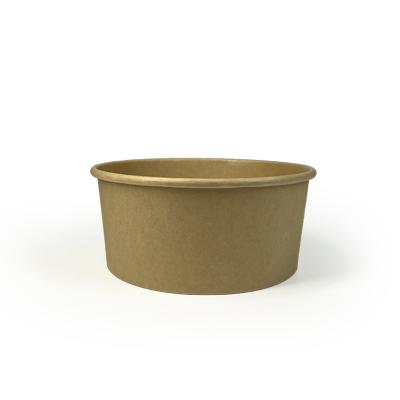 China Disposable Custom Printed Kraft Paper Bowl Food Grade Paper Salad Bowl With Your Own Logo for sale