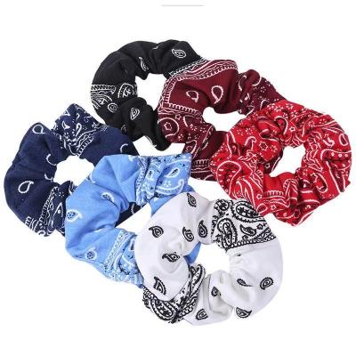 China 2021 Hot Selling New Style Manufacturer Fashion Printing Silk Hair Loop Simple Style And Retro Ladies Hair Rings for sale