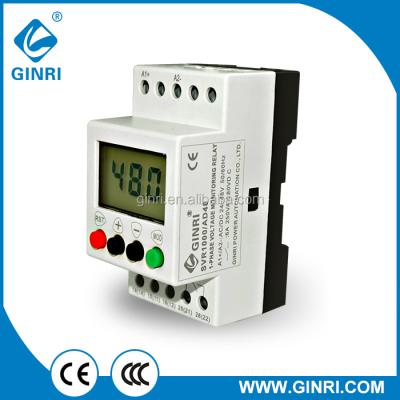 China GINRI SVR1000/AD48 Single Phase AC/DC 24-48V LCD Display Overvoltage/Undervoltage Sealed Monitoring Relay for sale