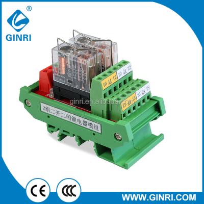 China GINRI JR-2L2 New Design 2 Channel DPDT OMRON Sealed Relay Module (PLC Output Amplified Board) for sale