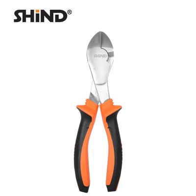 China Easy Operation SHIND 94022 Fine Polished 7 Inch Chrome Vanadium Steel Diagonal Cutting Crimping Tool Pliers With Rubber Grip for sale