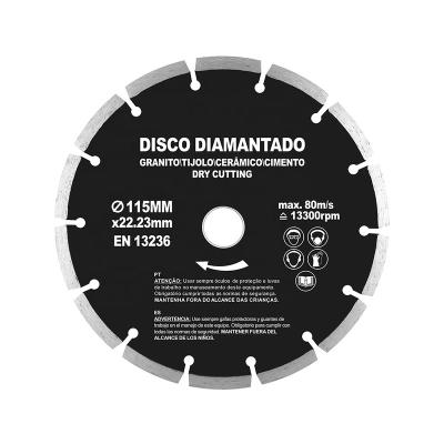 China Longevity 94961-94964 115mm 125mm 180mm 230mm Diamond Cutting Disc With Cooling Laser Dry Holes For Dry Cutting Reinforced Concrete for sale