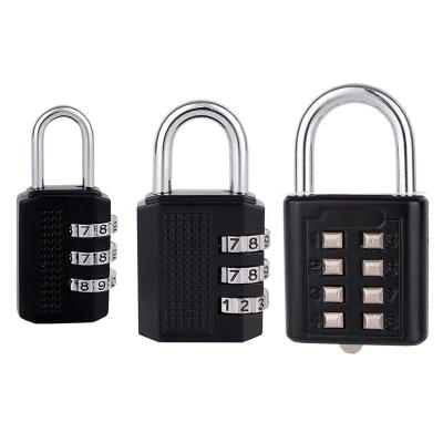 China High Security 37474-37476 Code Gym Security Code Lock Heavy Duty Custom Combination Black Zinc Alloy Digital 3 Digit Padlock for sale