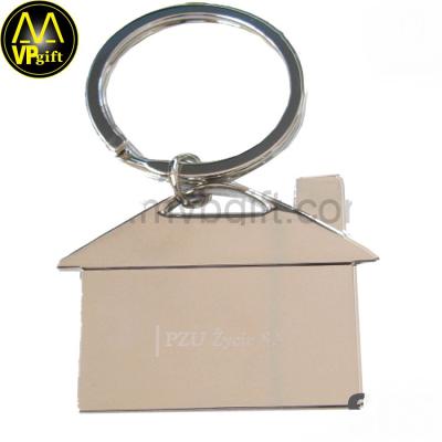 China China Zhongshan Small House Shape Metal Leather Custom Zinc Alloy Symbolic Keychain for sale