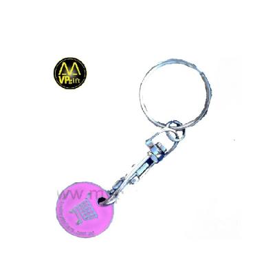 China Custom Zinc Alloy Token Trolley Coin Metal China Iron Metal Token Keychain for sale