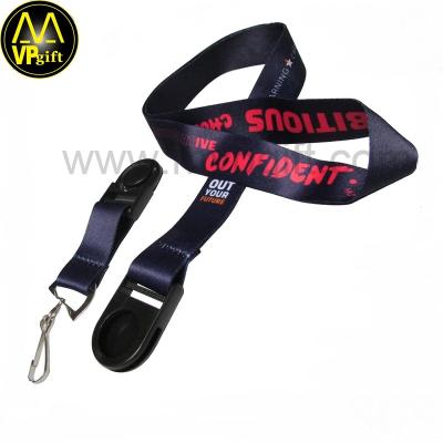 China China Cheap Custom Polyester Polyester Printing Black Detachable Flat Lanyard for sale