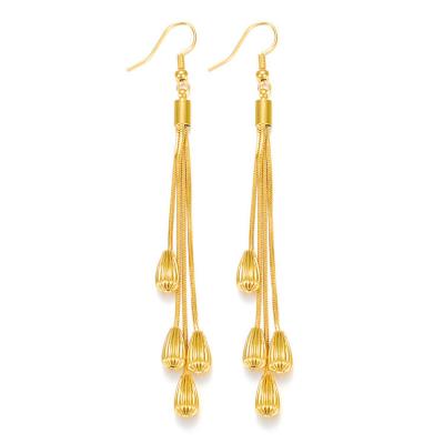 China CLASSIC European coin Goldplated new personality tassel earrings female Vietnamese sand gold drop earrings for sale