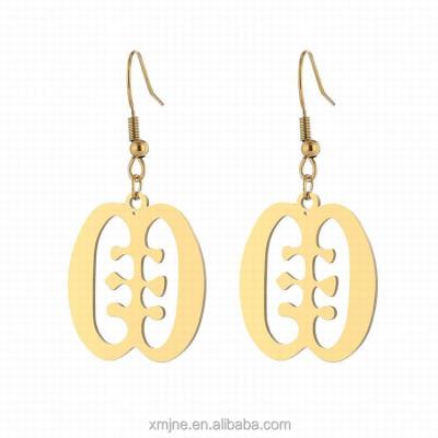 China New Trendy African European and American Fashion Cavity Gold Stainless Steel Dangle Earrings for sale