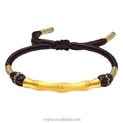 China CLASSIC Bamboo Hard Elbow Bracelet 3D Gold Bamboo Passepartout Gold 999 Bamboo Couple for sale