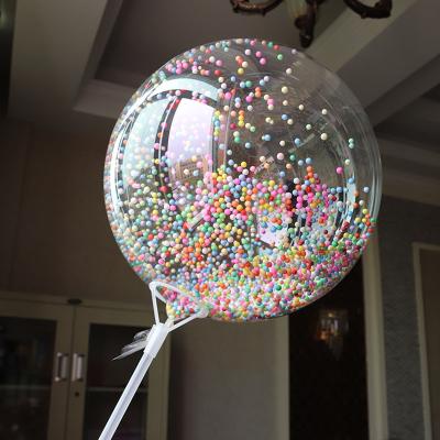 China Beauty Decorations One Giant Transparent Colorful Bobo Bubble Balloons For Birthday Party Wedding Decoration for sale