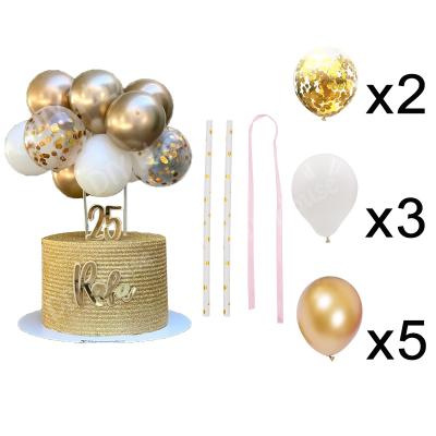 China 5 Inch 10pcs Birthday Cake Decoration Decorative Glitter Cloud Shape Confetti Metal Balloon Toppers Cake Toppers for sale