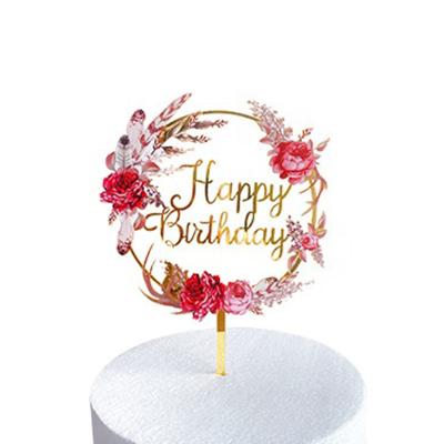 China Cake Decoration Nicro Extraordinarily Crafted New Design Flower Birthday Decoration Cake Topper For Wedding And Happy Birthday for sale