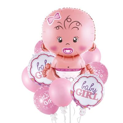 China Popular Birthday Decoration China Wholesale 9 Pcs Baby Shower Birthday Party Decorations Kids Foil Baby Balloon for sale