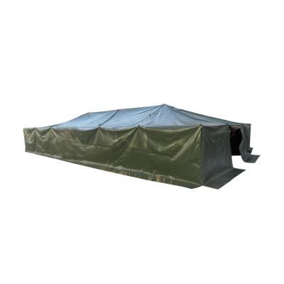 China 600 Grams PVC Fabric Wholesale 10 Man Tent China Barracks Military Tent Ready Made for sale