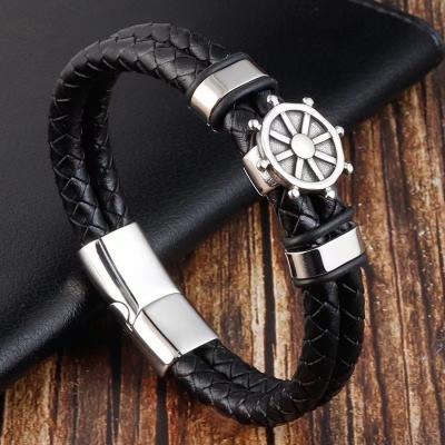 China 2022 Hot New Personalized Leather Strap CLASSIC Rudder Stainless Steel for sale