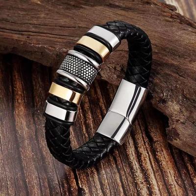 China New CLASSIC Simple Stylish Stainless Steel Braided Leather Strap for sale