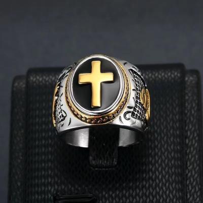 China New CLASSIC Hand of God Stainless Steel Gold Plated Ring Hip Hop for sale