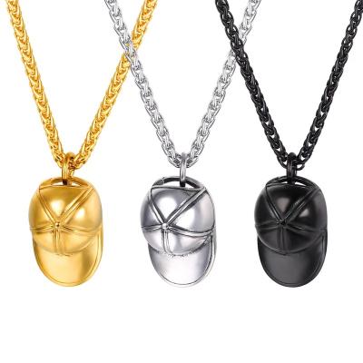 China CLASSIC Hip Hop Personality Stainless Steel Football Hat Pendant for sale