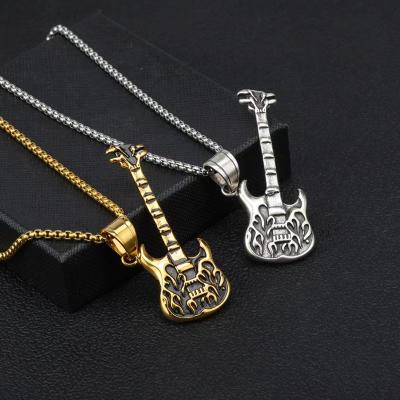 China Stainless Hawaiian Rock Guitar CLASSIC Punk Style Hip Hop Pendant for sale