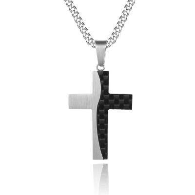 China New FASHIONABLE Hip Hop Double Hop Religious Color Stainless Steel Cross Pendant for sale