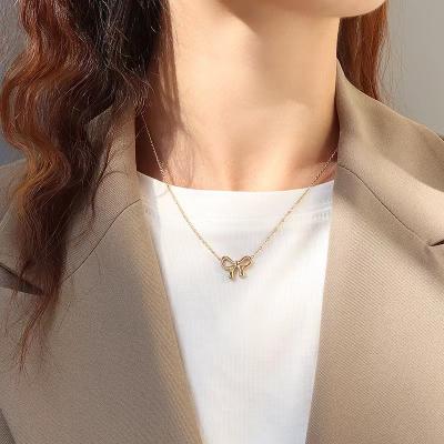 China New FASHIONABLE Hip Hop Stainless Steel Butterfly Lady Necklace for sale