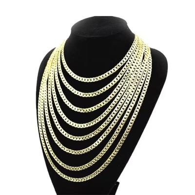 China 18k Gold Plated Gold Trendy Necklace Modern Design Stainless Steel Cuban Link Chain for sale