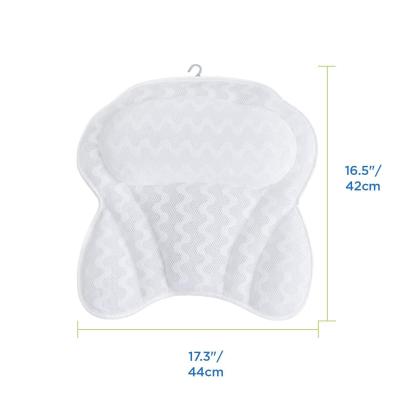 China Selected Wholesale Amazon Supplier Body Non Slip Luxury Headrest Soft Stocked Memory Foam White 3d Bath Pillow for sale