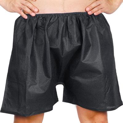 China 2022 New Product Nonwoven Disposable Mens Breathable Underwear Shorts Black Panties Spa for sale