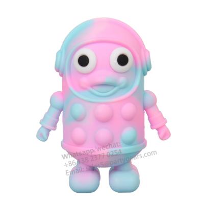 China Wholesale Custom Silicone Children Squeeze Toy Mini Small Toy Sensory Space Duck&Shark Head Wiggle Person Toy PG-WJ056 for sale