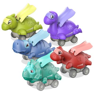 China Dinosaur Toy Car Friction Creative Dinosaur Friction Toy 5PCS Pressure Inertia Coat Sliding Vehicle Toys Inertia Dinosaur Toy For Kids for sale