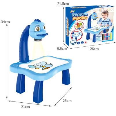 China Plastic 3 in 1 Preschool Drawing Painting Toys Electronic Study Cartoon Children Desktop Projector for Kids for sale