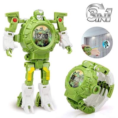 China MODEL TOY Transform Toys Robot Watch 3 in 1 Deformation Robot Watch Digital Kids Projection Toys for 3,4,5-10 Years Old Boys Girls for sale