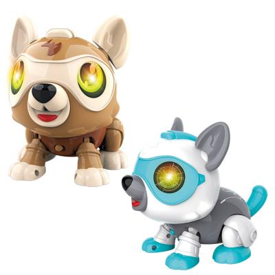 China Toy Newest Battery Operated Intelligent DIY Educational Voice Control Robot Dog Walking Toy For Kids for sale