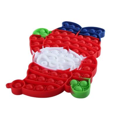 China Christmas Eco-friendly Material Soft Silicone Educational Squeeze Toys Sensory Push Bubble Busy Person Toy for sale