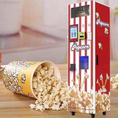 China Snack Factory Fresh Popcorn Vending Machine Automatic Popping Coin/Paper Currency Device/Credit Card Operated for sale