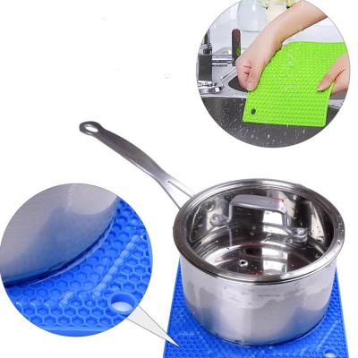 China Two Use Durable Silicone Coaster Table Desk Heat Resistant Protector Counter Can Opener Pan Pad Mat Set for sale