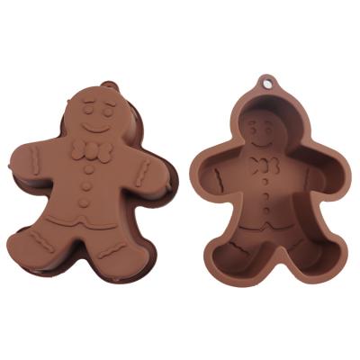 China Wholesale Viable Oversized Large Oversized Sustainable Mold Food Grade Silicone Gingerbread Man Cake Nonstick Microwave Safe Baking Mold for sale