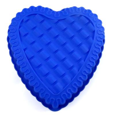 China Non-stick stocked heart shaped silicone cake mold for dessert jelly cake decorating mold for sale