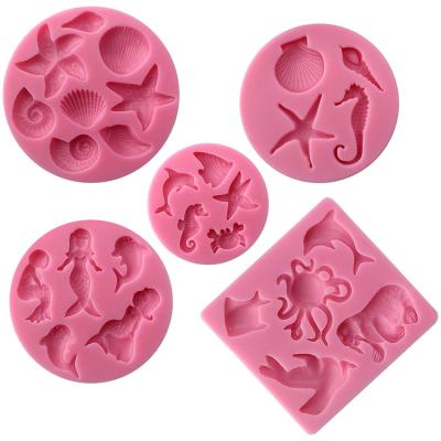 China OEM Viable Seas Ocean Cookie Stencils Cutters Cutters Decorating Molds For Chocolate Candy Polymer Clay Cupcake Cookie Jelly Sugar Craft for sale