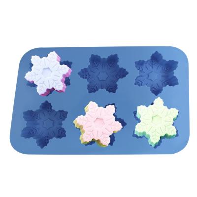 China High Quality Viable Kitchenware Silicone Cookies Molds 6 Pieces Cookies Homemade Snowflakes for sale