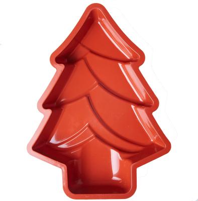 China Sustainable Red Christmas Tree Tray Kitchenware Mold For Home Seasonal Gifts Made Foods Decoration Trusted Factory for sale