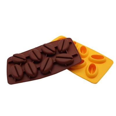 China Viable Shape Mold Coffee Bean Ice Cube Silicone Mold Homemade DIY Handmade Popsicle Mold for sale